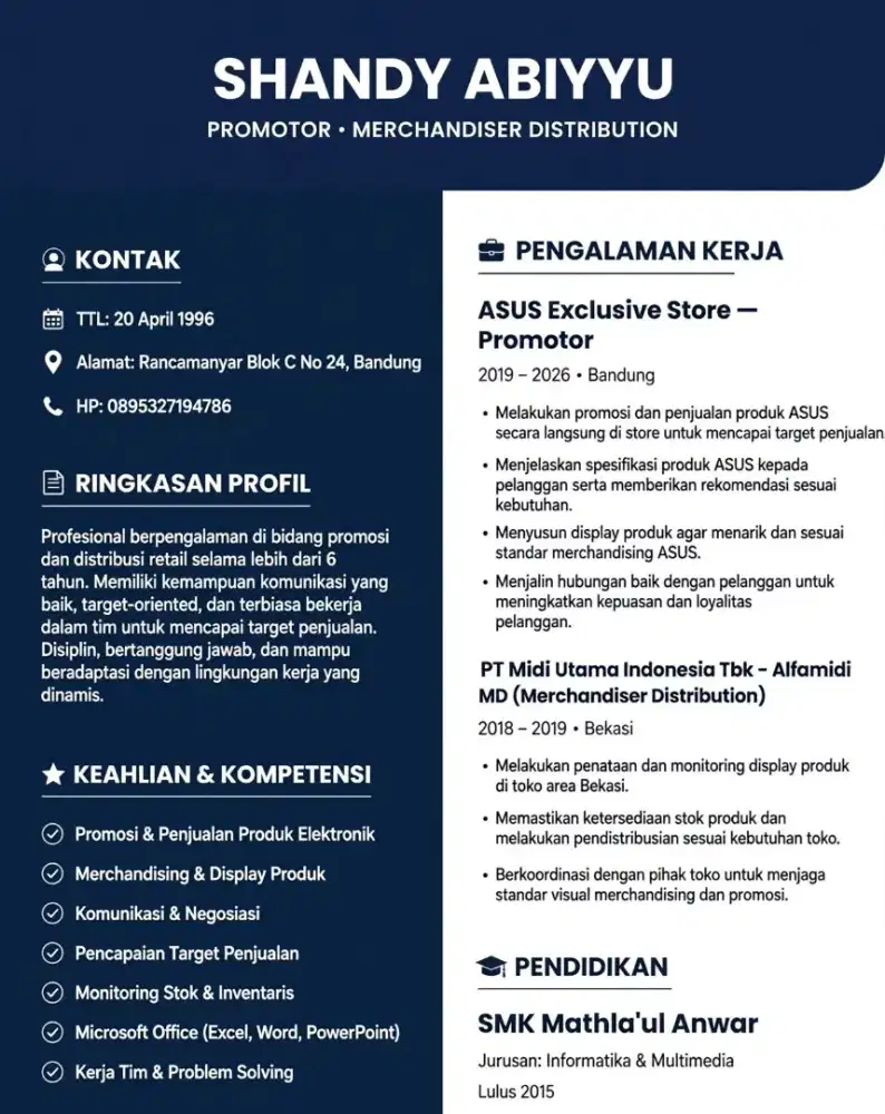 Cari kerja sekitar rancamanyar-katapang
