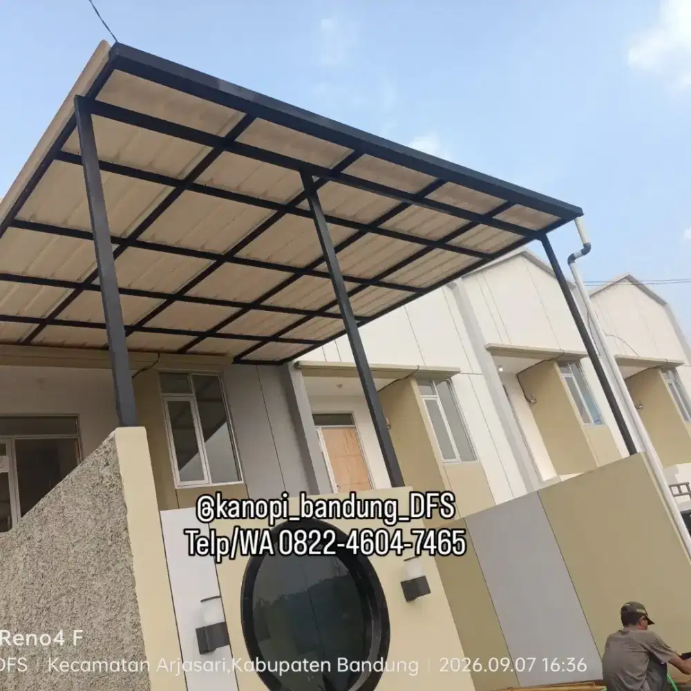 Kanopi murah canopy atap alderon rangka besi hollow galvanis