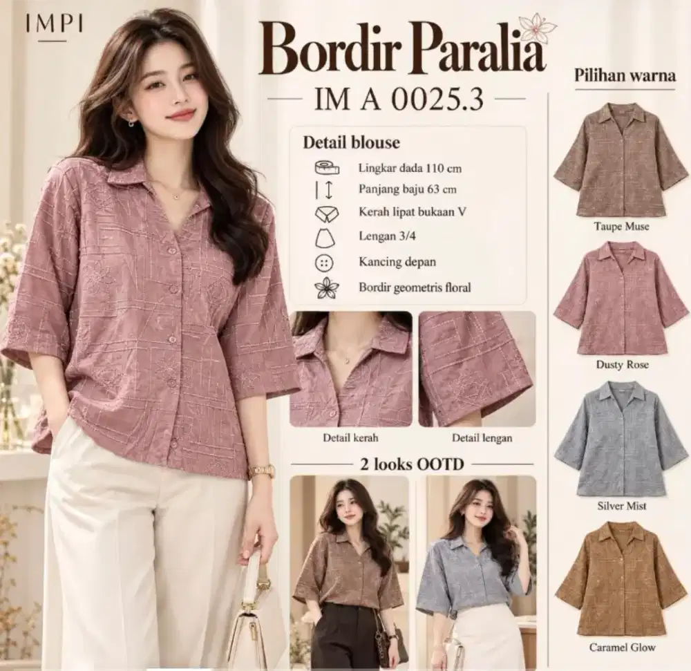 Kemeja wanita bahan premium