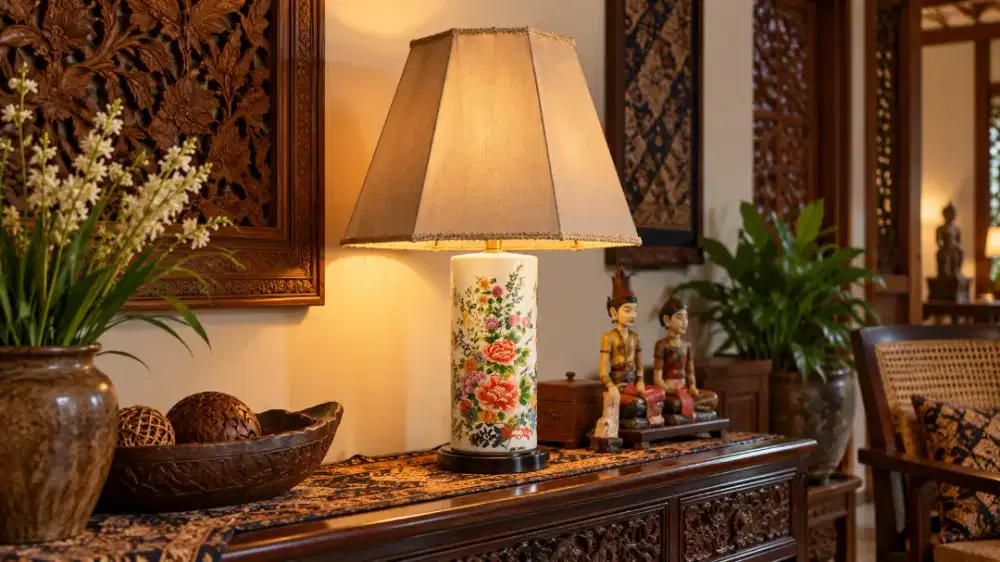 Lampu keramik kuno antik