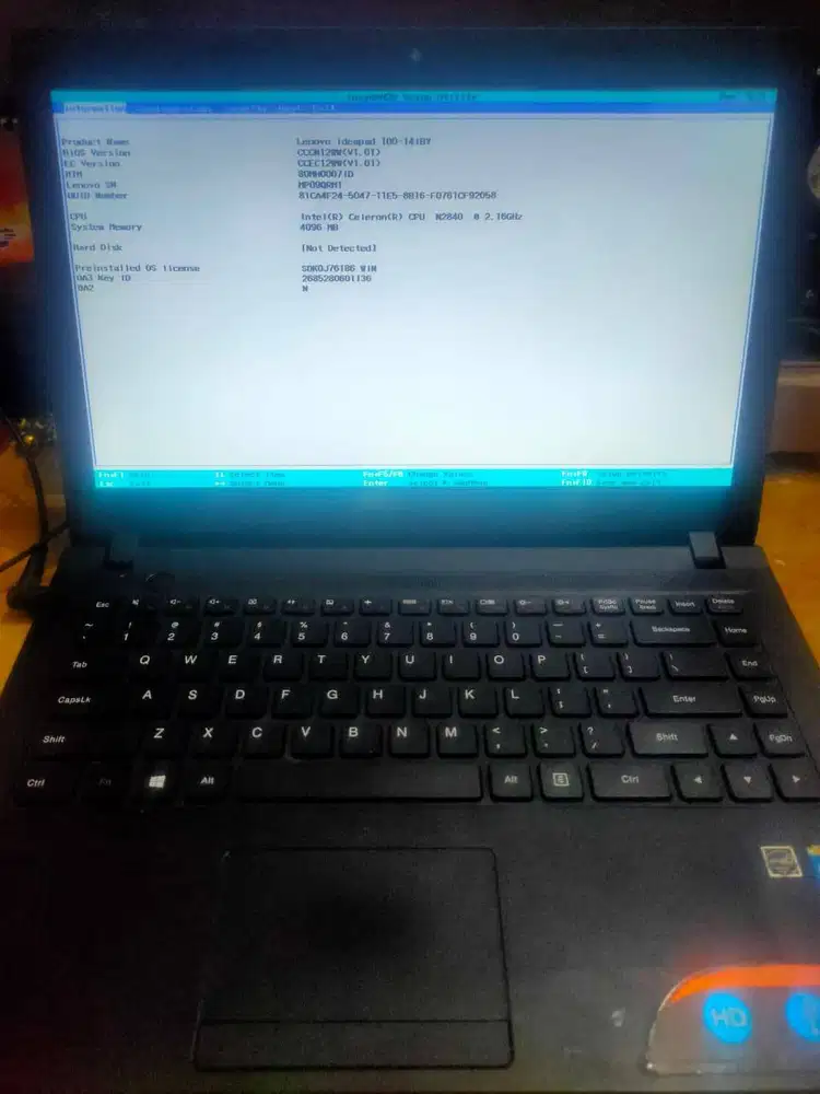LAPTOP LENOVO IDEAPAD 110 CELERON N2840 RAM 4GB TANPA HDD
