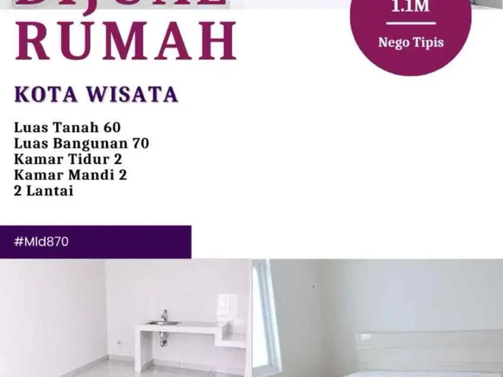 Tersedia rumah untuk dijual di Kota Wisata Cibubur