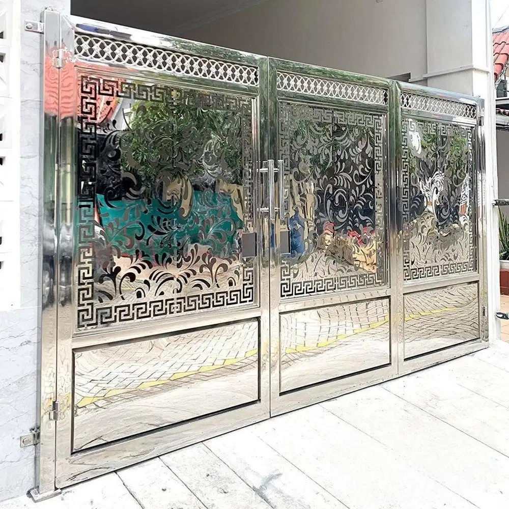 Pintu pagar rumah stainless stell terbaru