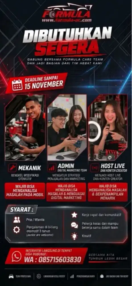 DI BUTUHKAN SEGERA
