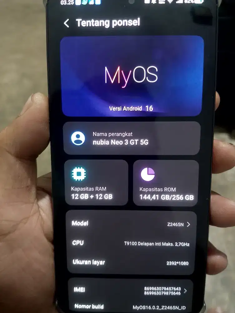 Nubia neo 3 GT 5g 12/256 lengkap 2,9
