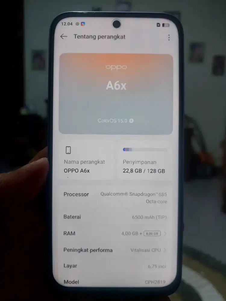 Oppo A6x Ram 4/128gb