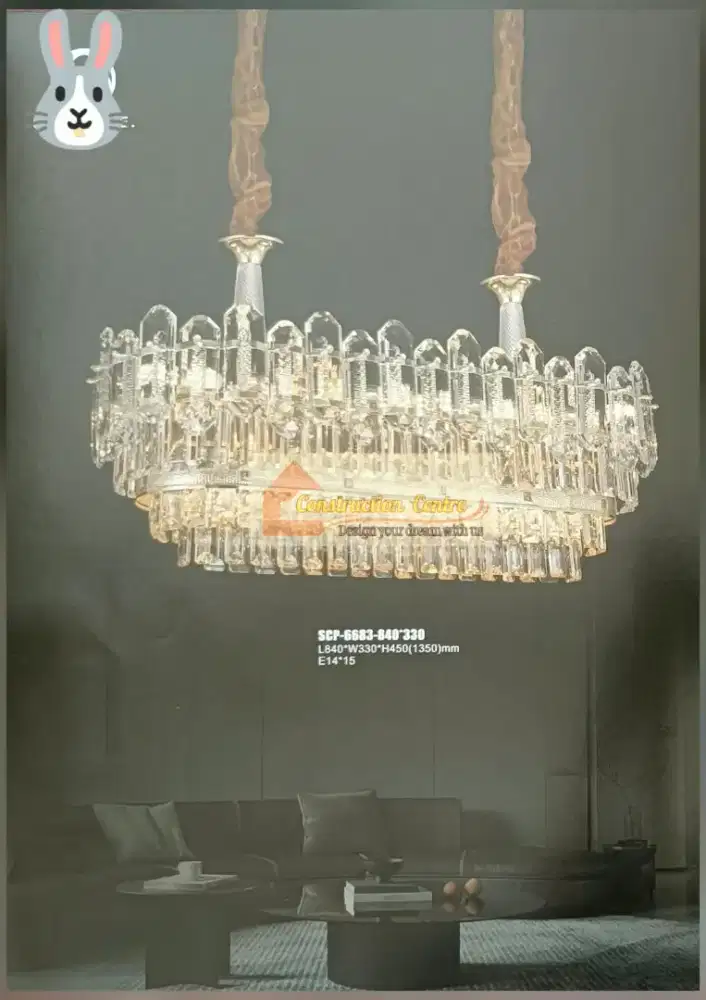 lampu crystal oval