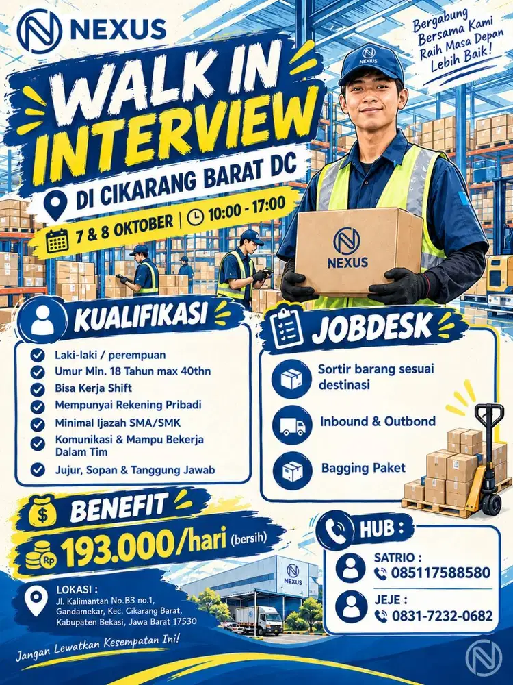 LOWONGAN DAILY WORKER  - CIKARANG BARAT