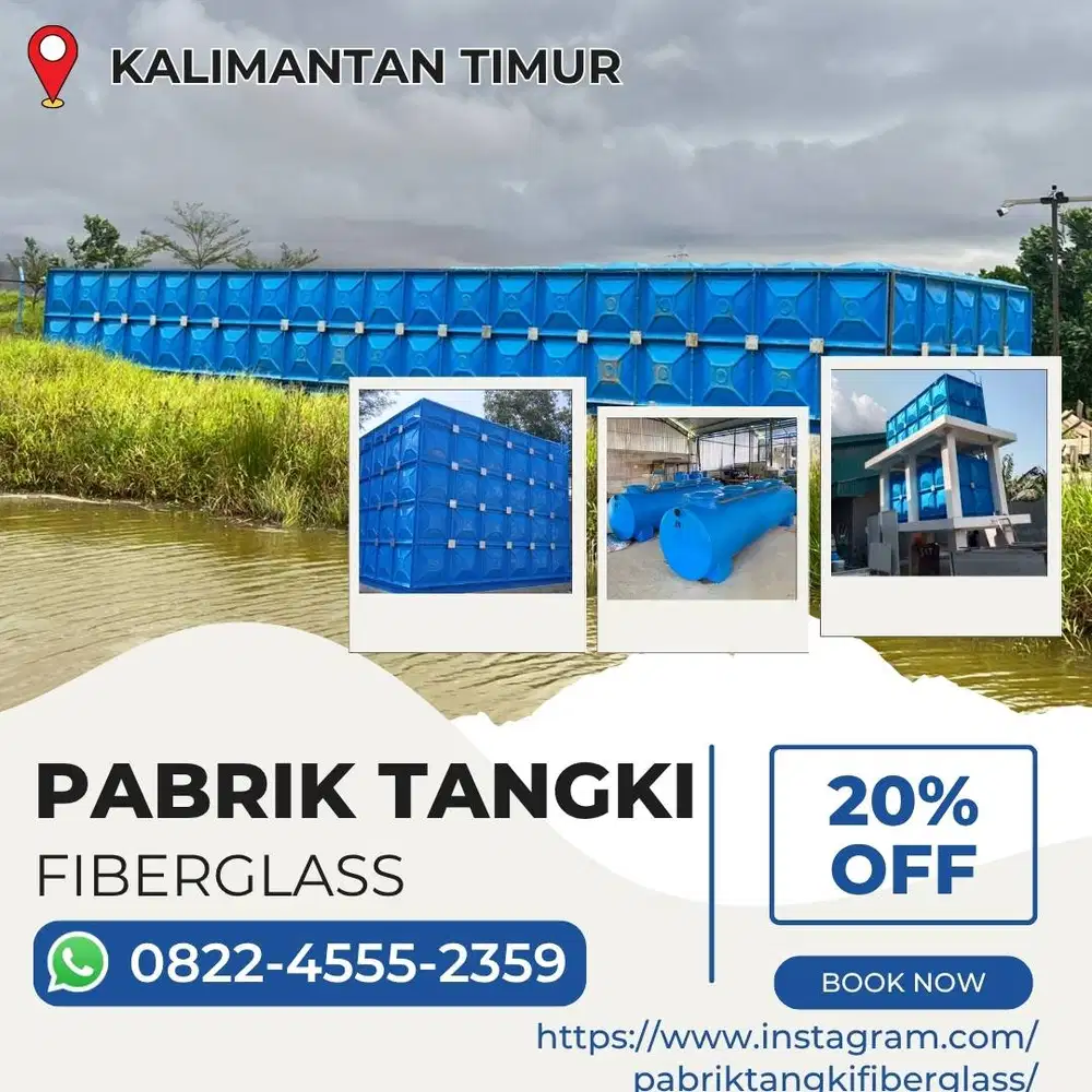 Tangki Fiberglass FRP-Panel Tank, Roof Ground Tank Penajam Paser Utara