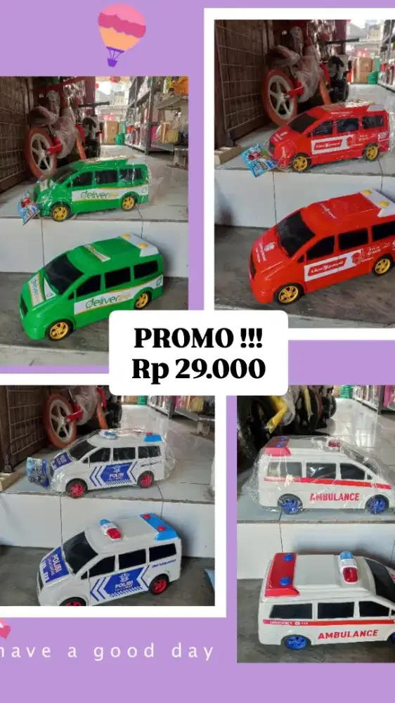 PROMO Mainan Anak mobil ekspedisi ambulan police