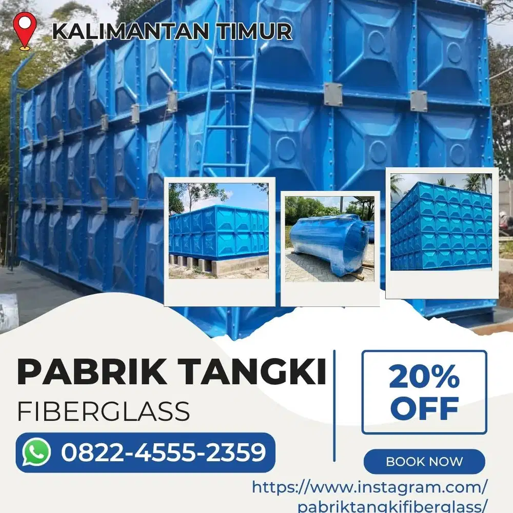 Tangki Fiberglass FRP-Panel Tank, Roof & Ground Tank Kutai Kartanegara
