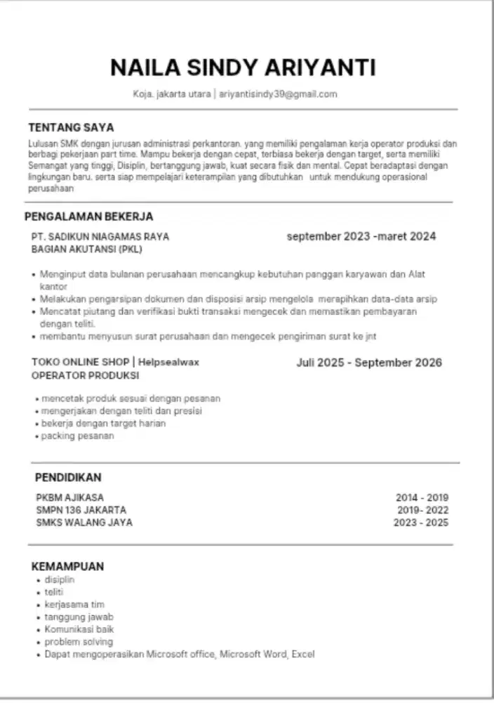 Mencari pekerjaan secepatnya