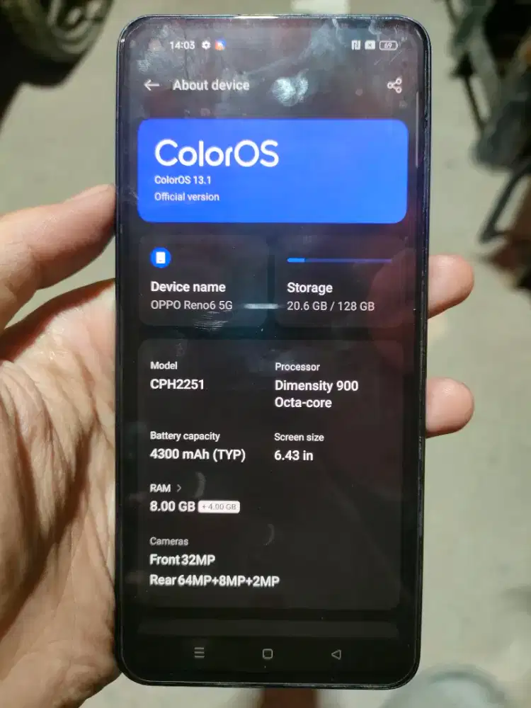 OPPO RENO 6 5G RAM 8/128
