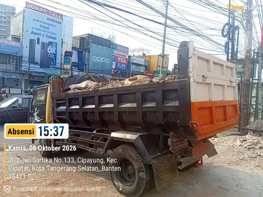 Sewa truk buang puing buang tanah sampah proyek jabodetabek