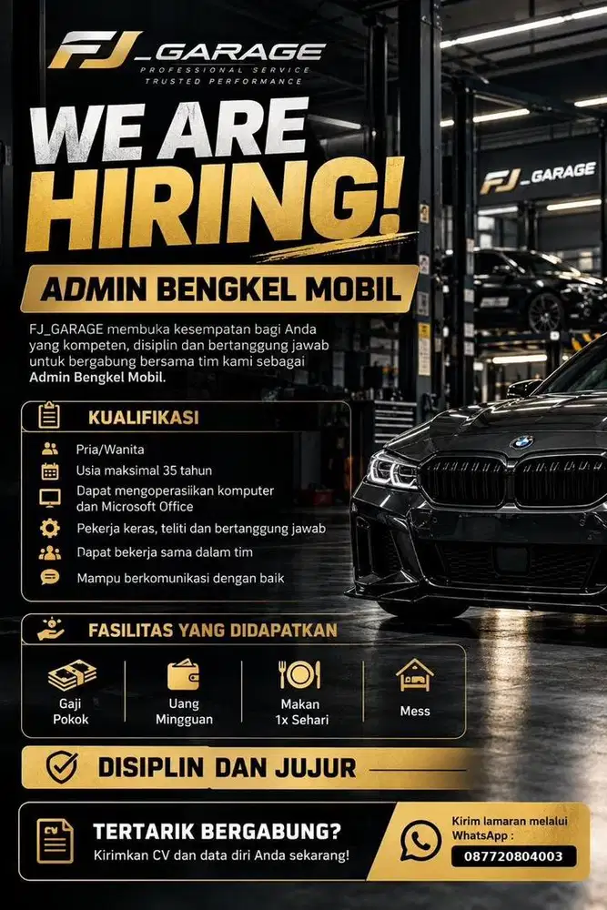 Dicari mekanik mobil jepang/eropa