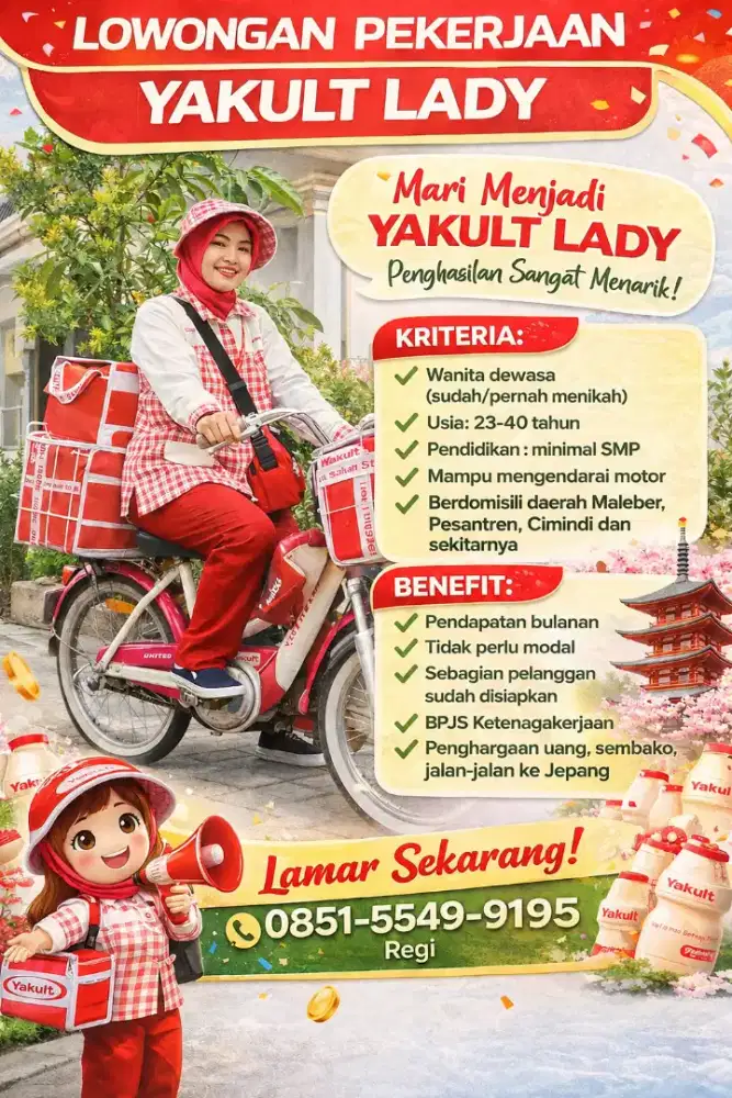 LOWONGAN UNTUK IBU RUMAH TANGGA (YAKULT LADY)