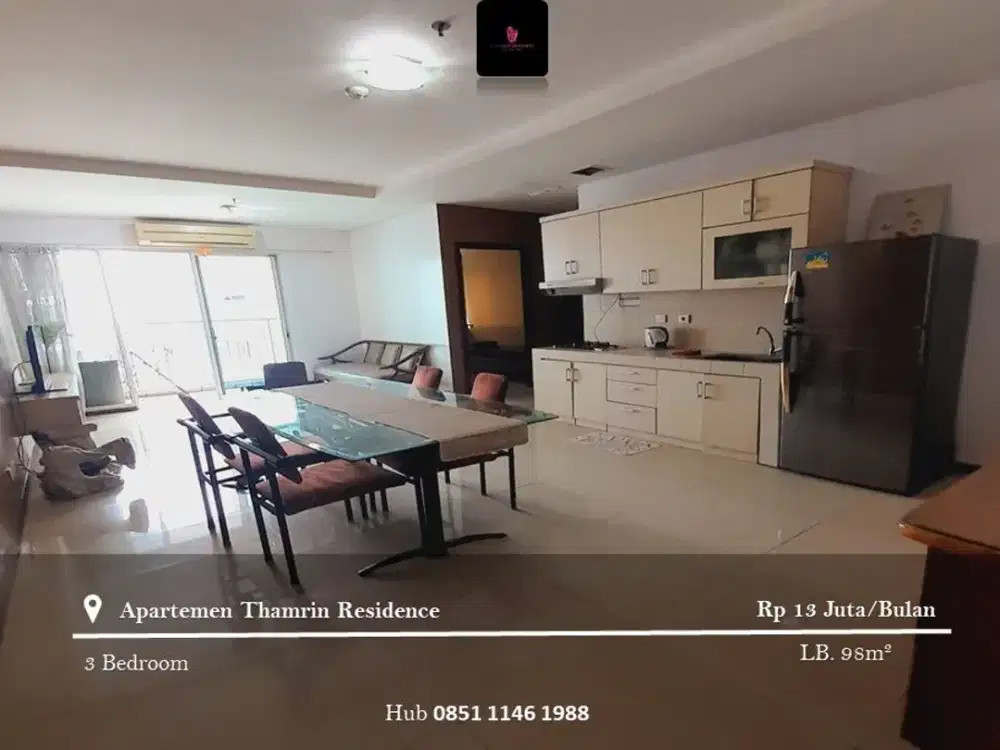 Disewakan Apartement Thamrin Residence High Floor 3BR FF