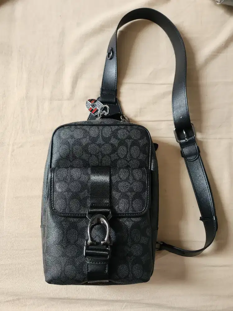 Coach Track Pack in Signature Shoulder Bag CX880 Mulus !