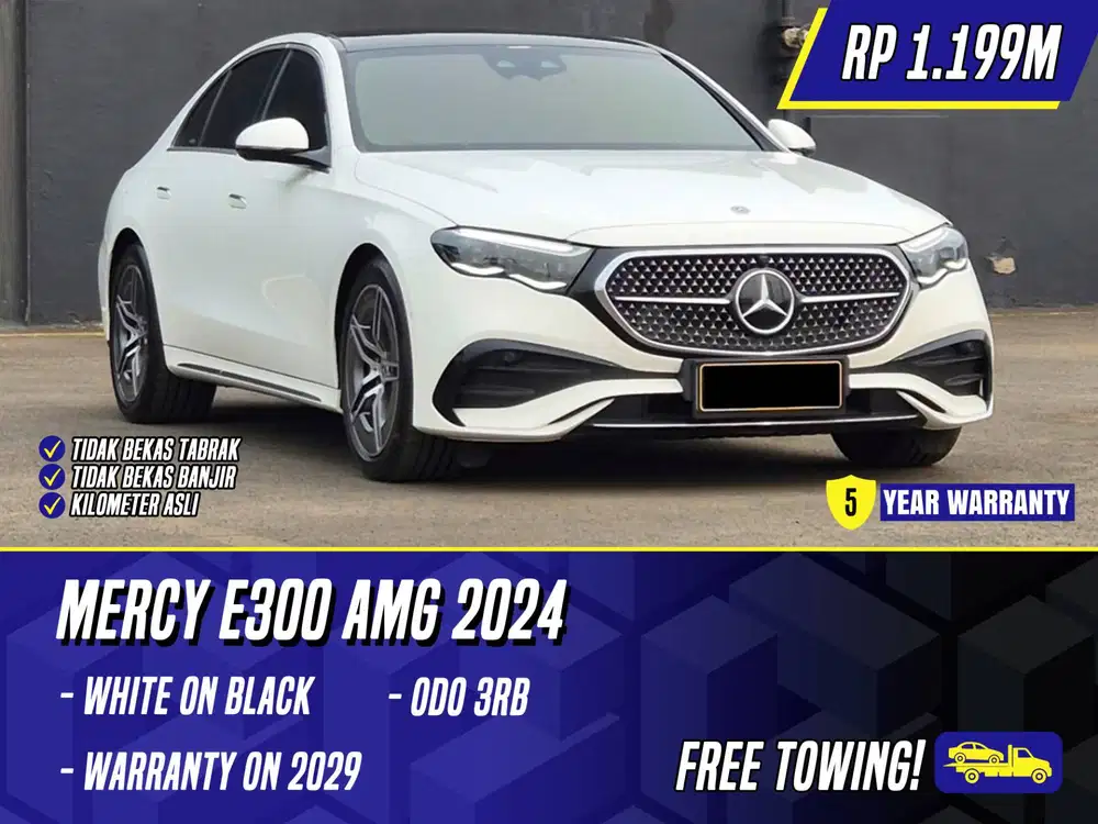 Mercedes Benz E300 AMG 2024 White on Black Putih Mercy E 300 2025