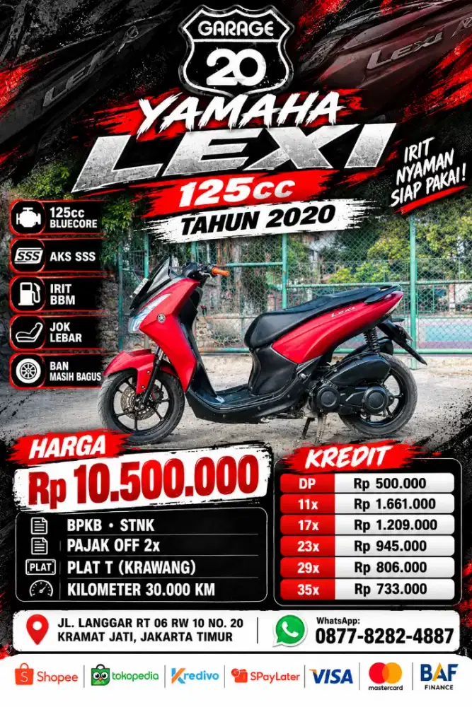 Yamaha Lexi Std 125cc Bluecore Fi Aks Sss Tahun 2018