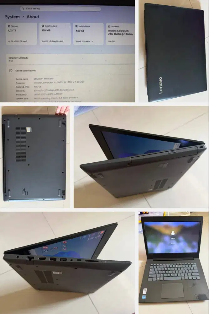 Laptop Lenovo IdeaPad 330 Laptop Bekas Second di bawah 2 juta