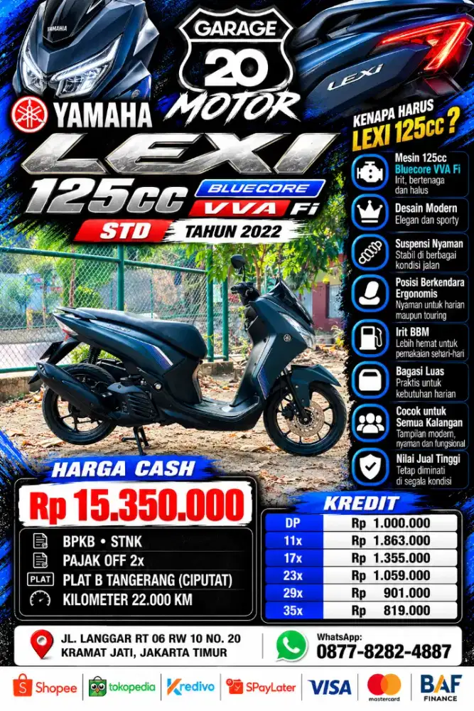 Yamaha Lexi Std 125cc Bluecore Vva Fi Aks Sss Tahun 2022
