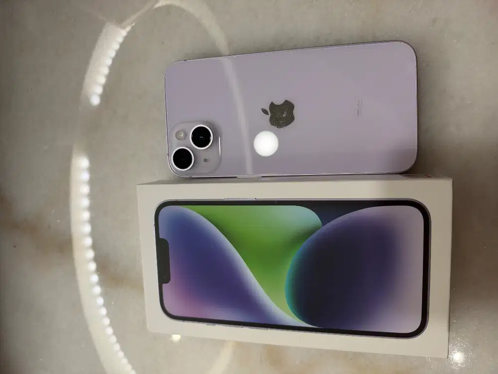 Apple Iphone 14 128 GB Purple Ex Ibox Fullset Mulus