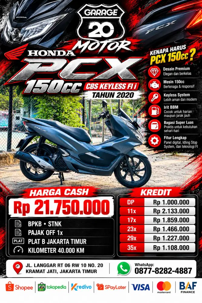 Honda PCX 150cc CBS ISS Pgm_Fi Tahun 2020