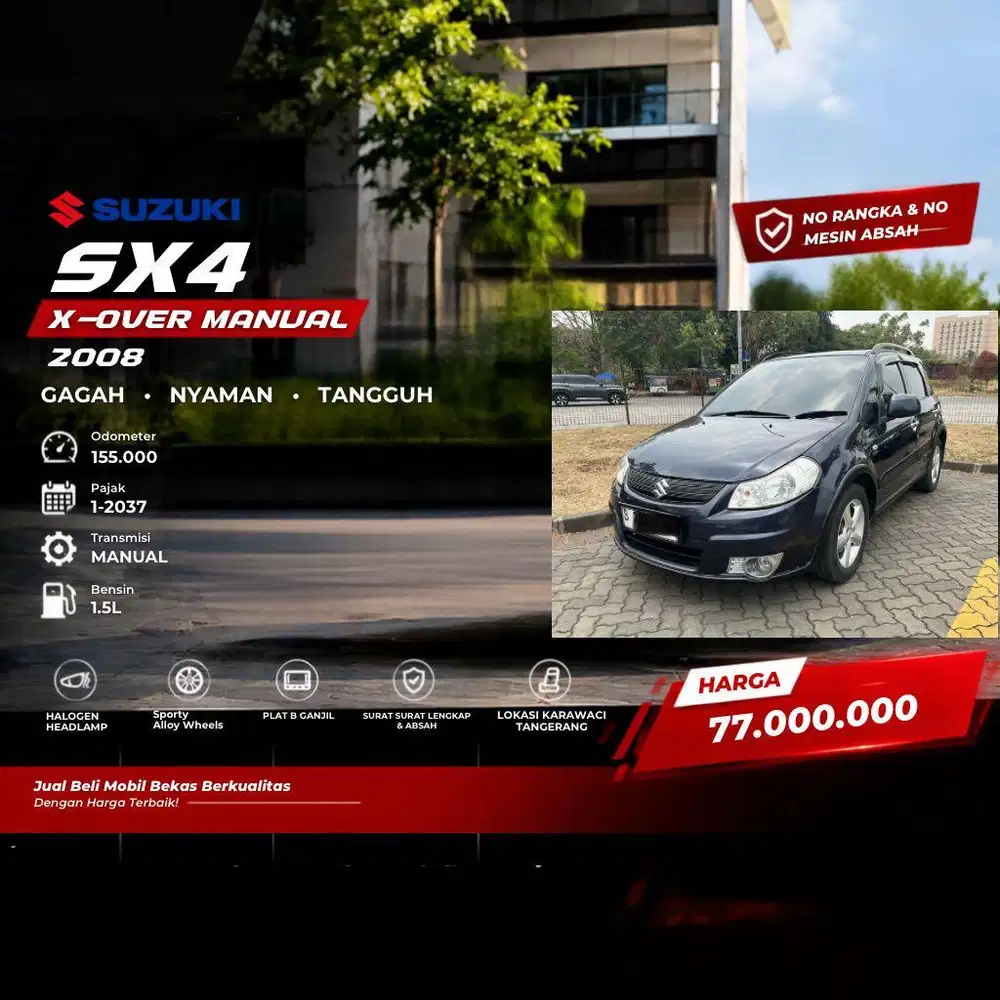 Suzuki SX4 X-Over Manual 2008 Biru Istimewa