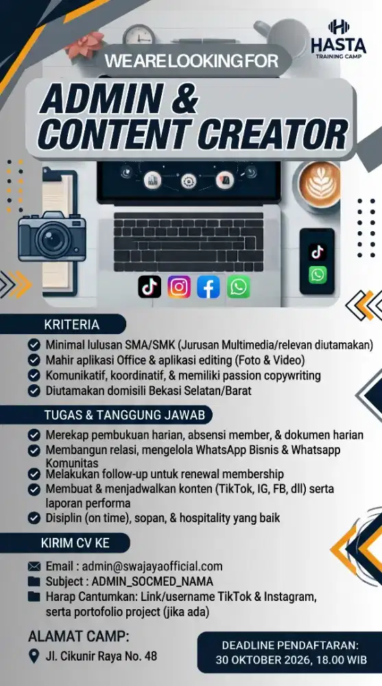 ADMIN & CONTENT CREATOR

Hasta Training Camp