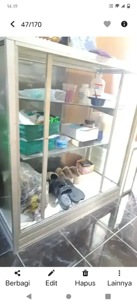 etalase ukuran pjg 100 cm tinggi 110 cm