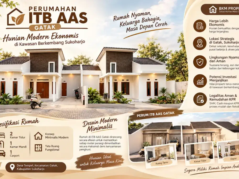 PROMO RUMAH MURAH / INVESTASI TERBAIK DI GATAK, SUKOHARJO!