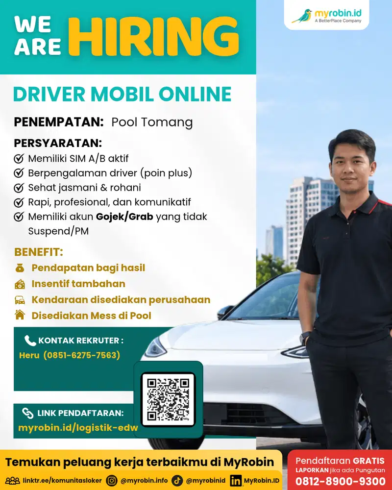 LOWONGAN KERJA – DRIVER MOBIL LISTRIK ONLINE