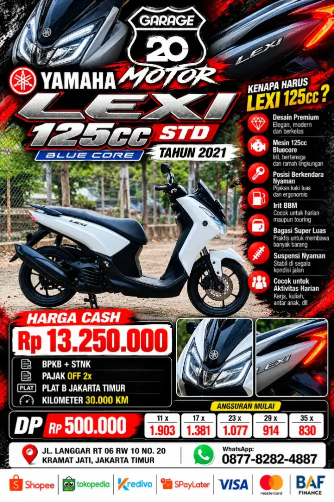 Yamaha Lexi Std 125cc Bluecore Fi Aks Sss Tahun 2021