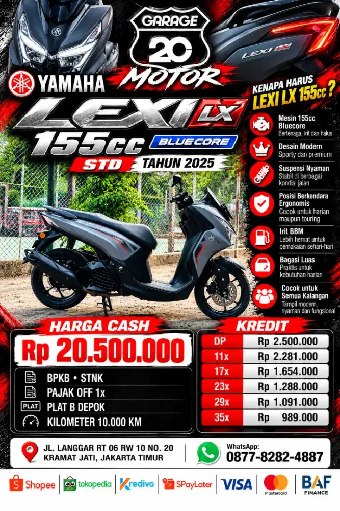 Yamaha Lexi LX Std 155cc Bluecore Fi Aks Sss Tahun 2025