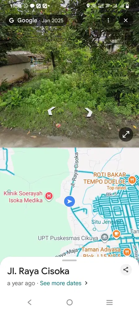 Jual Tanah 300m2, Pinggir Jalan Raya Cisoka