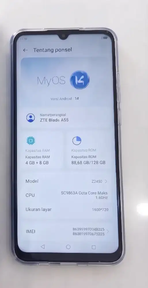 ZTE A55 4/8 128 fast charging