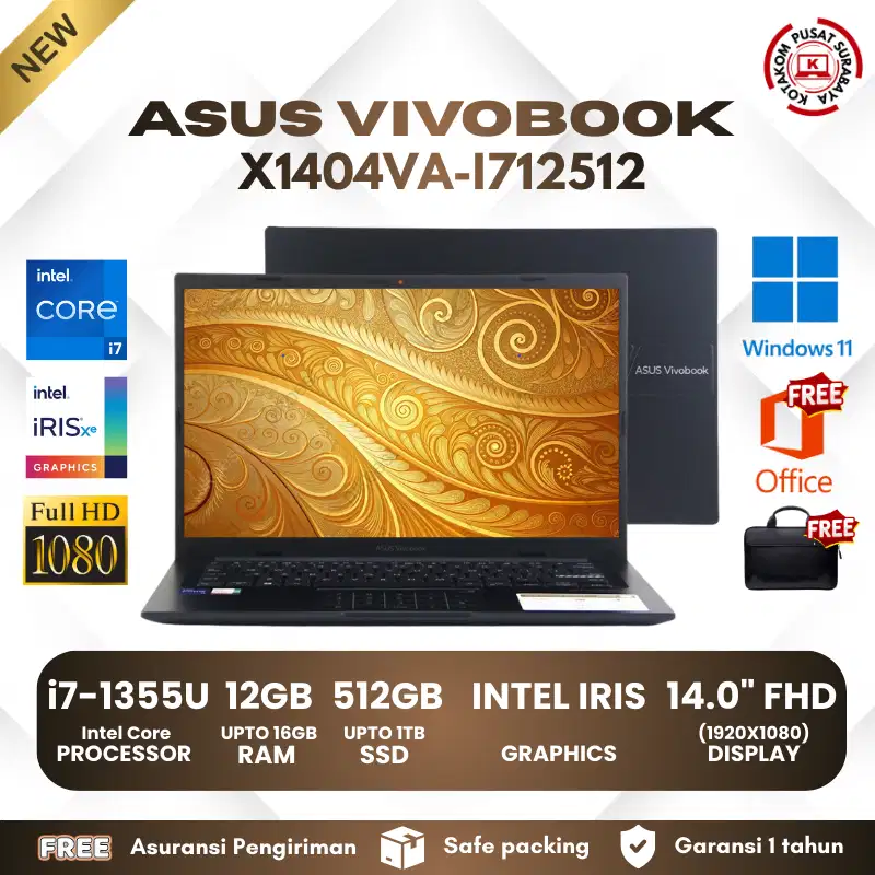 ASUS VIVOBOOK X1404VA-I712512 CORE I7-1355U 12GB 512GB 14.0FHD WIND11