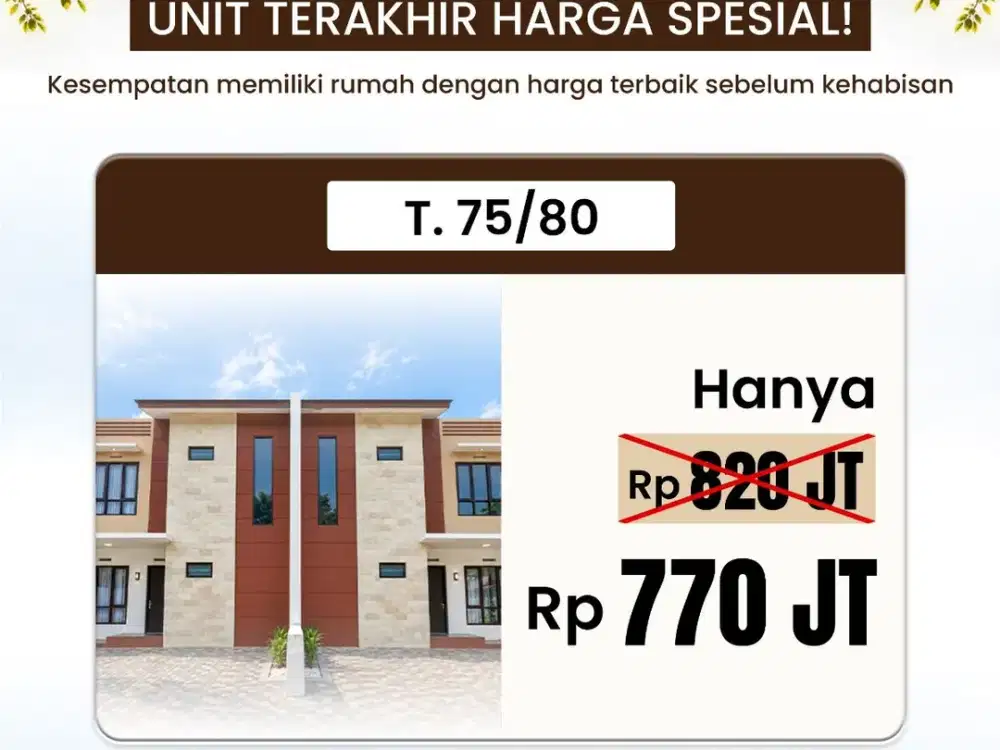 Promo Last Stock Rumah Minimalis Green Ville Bandung – Diskon Spesial Mulai 449 Juta