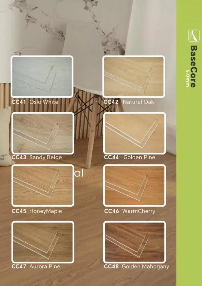 SPC Flooring Champion 5mm + IXPE Lantai Motif Kayu Premium Tahan Air