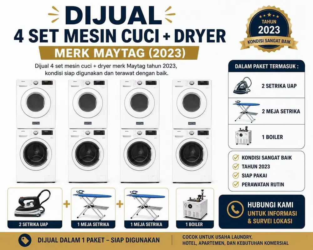 Paket Laundry 4 Set Maytag Washer Dryer 2023