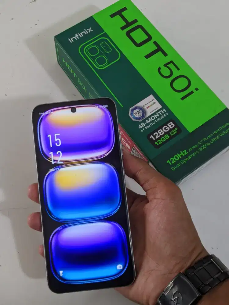 infinix Hot 50i Ram 6+6GB/128GB sehat lengkap Kotak cas