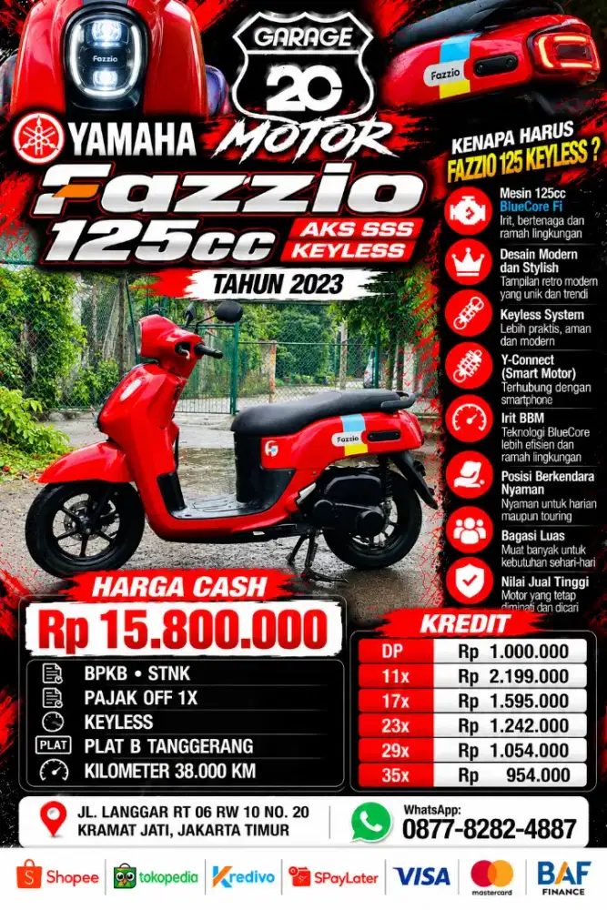 Yamaha AllNew Fazzio 125cc Keylles Aks SSS Tahun 2023