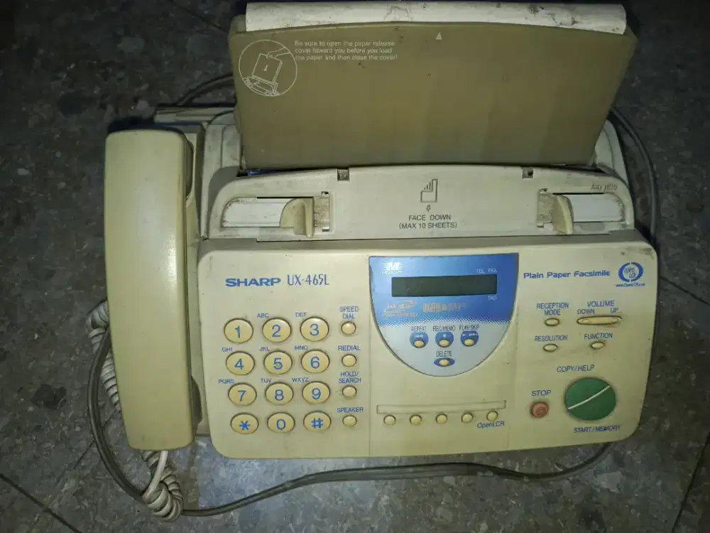 Mesin fax merk Sharp UX 465L kondisi apa adanya Bandung kota.