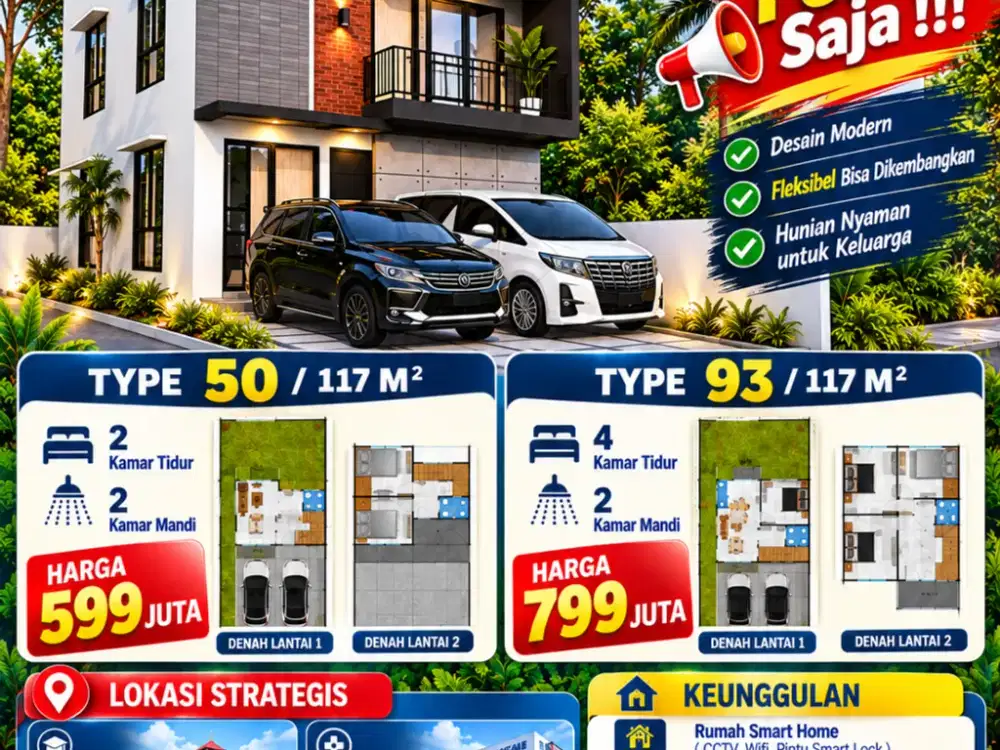 Rumah 4 kamar tidur harga 790jutaan hanya 8 menit dari UNHAS