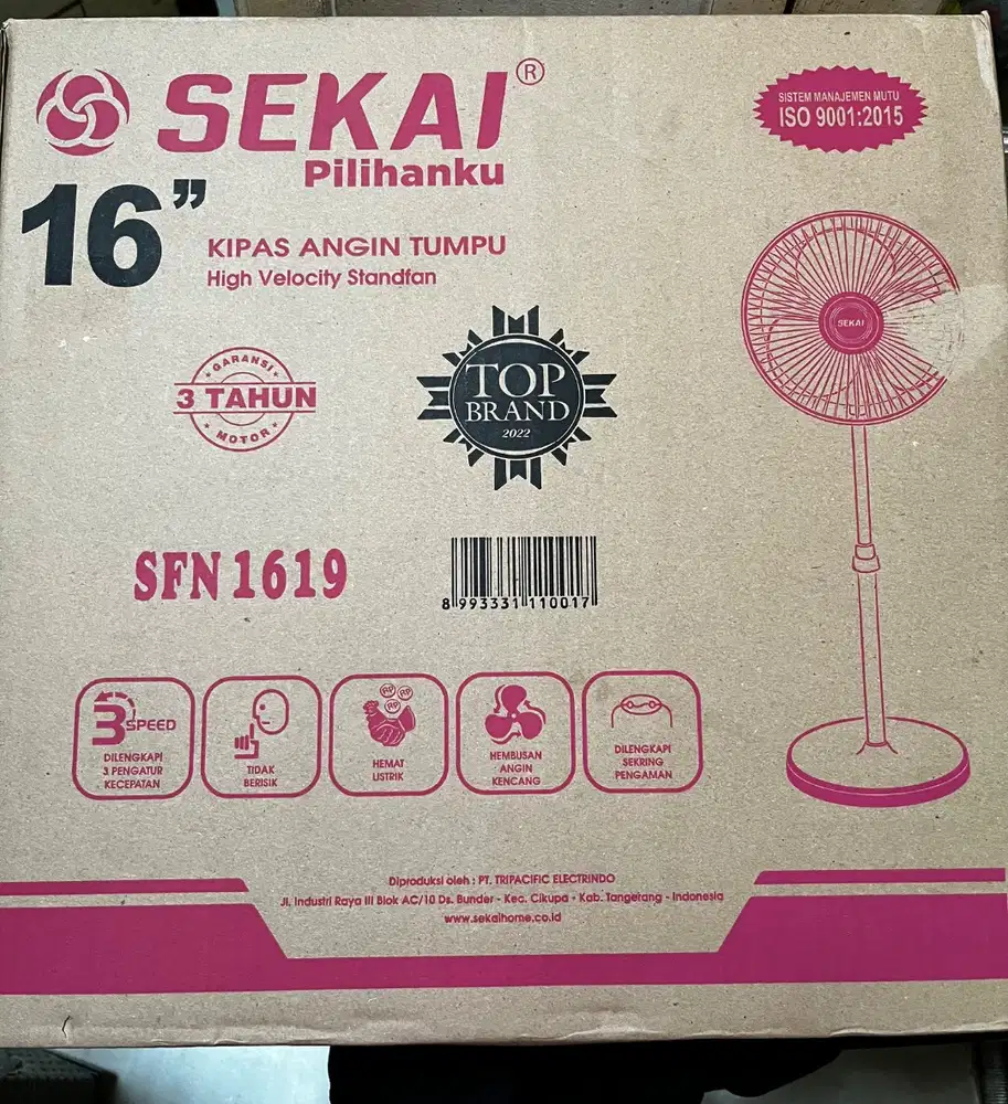 Jual kipas angin merk sekai baru