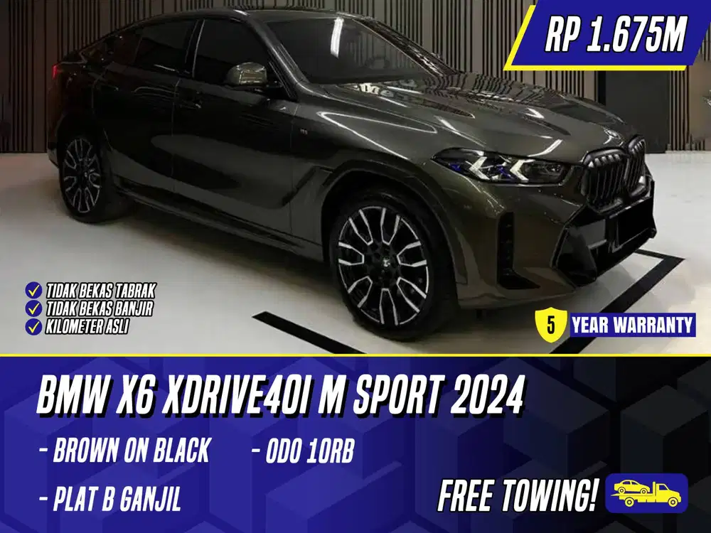 BMW X6 xDrive40i M Sport 2024 NIK 2023 Brown on Black Coklat Cokelat