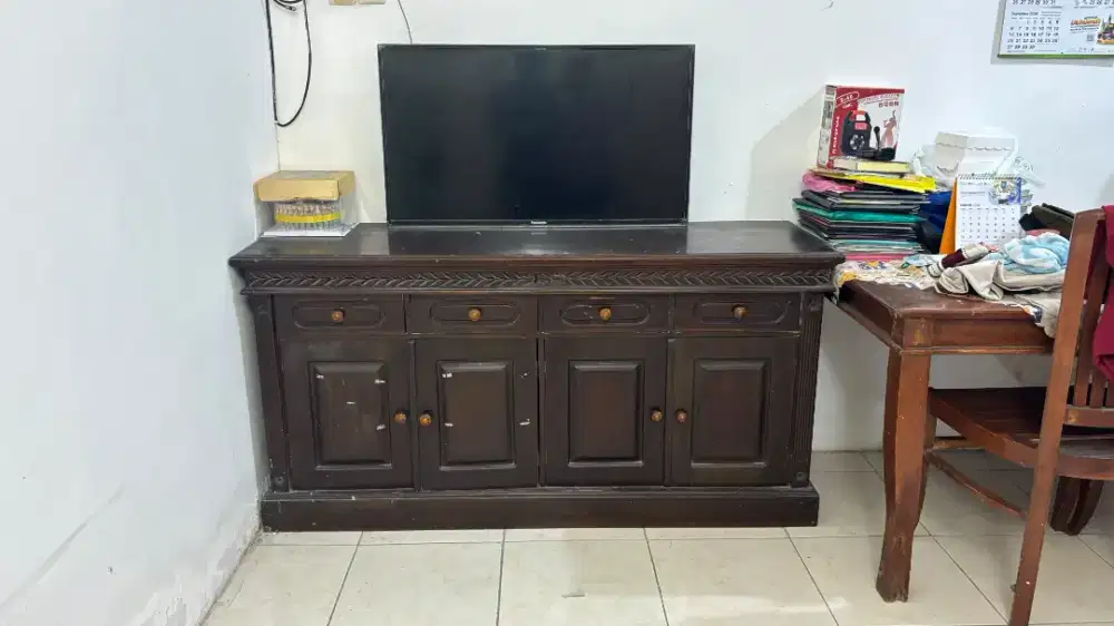 Meja TV Jati asli