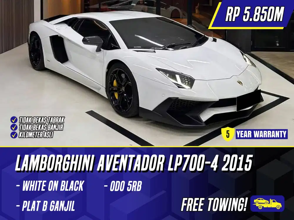 Lamborghini Aventador LP700-4 2015 NIK 2012 White on Black Putih LP700