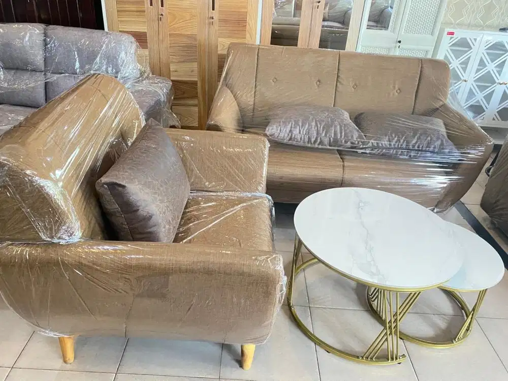 Set sofa tamu bahan kain